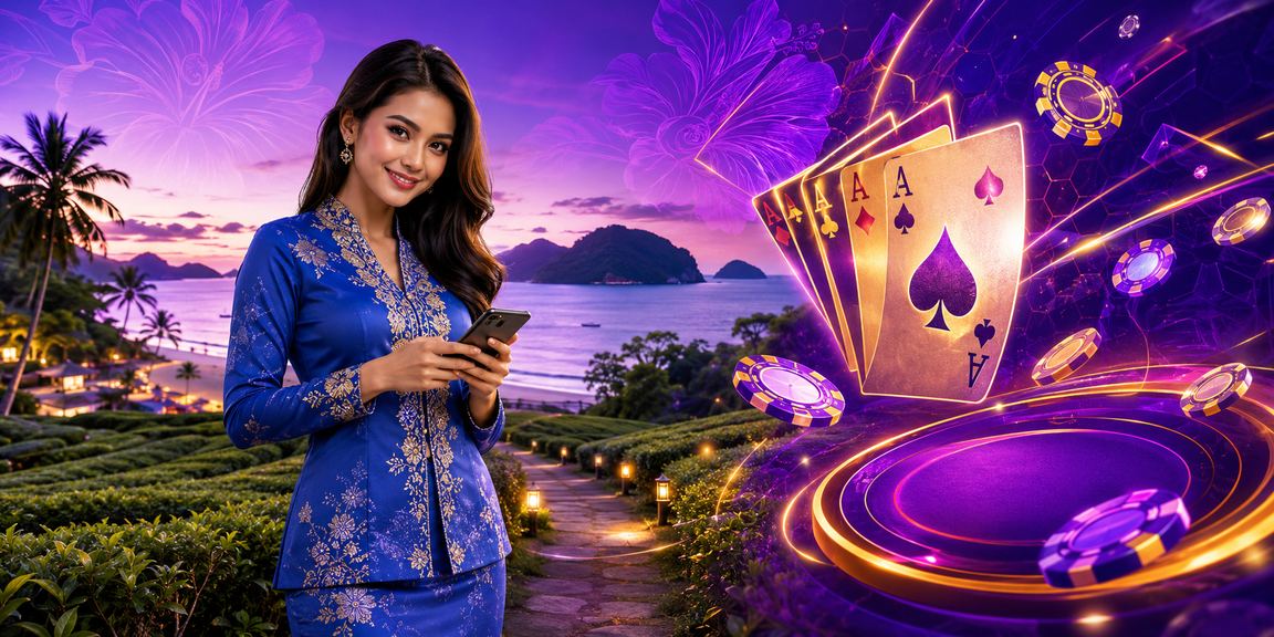 Pemain wanita Malaysia dalam baju kurung menikmati permainan poker di Langkawi